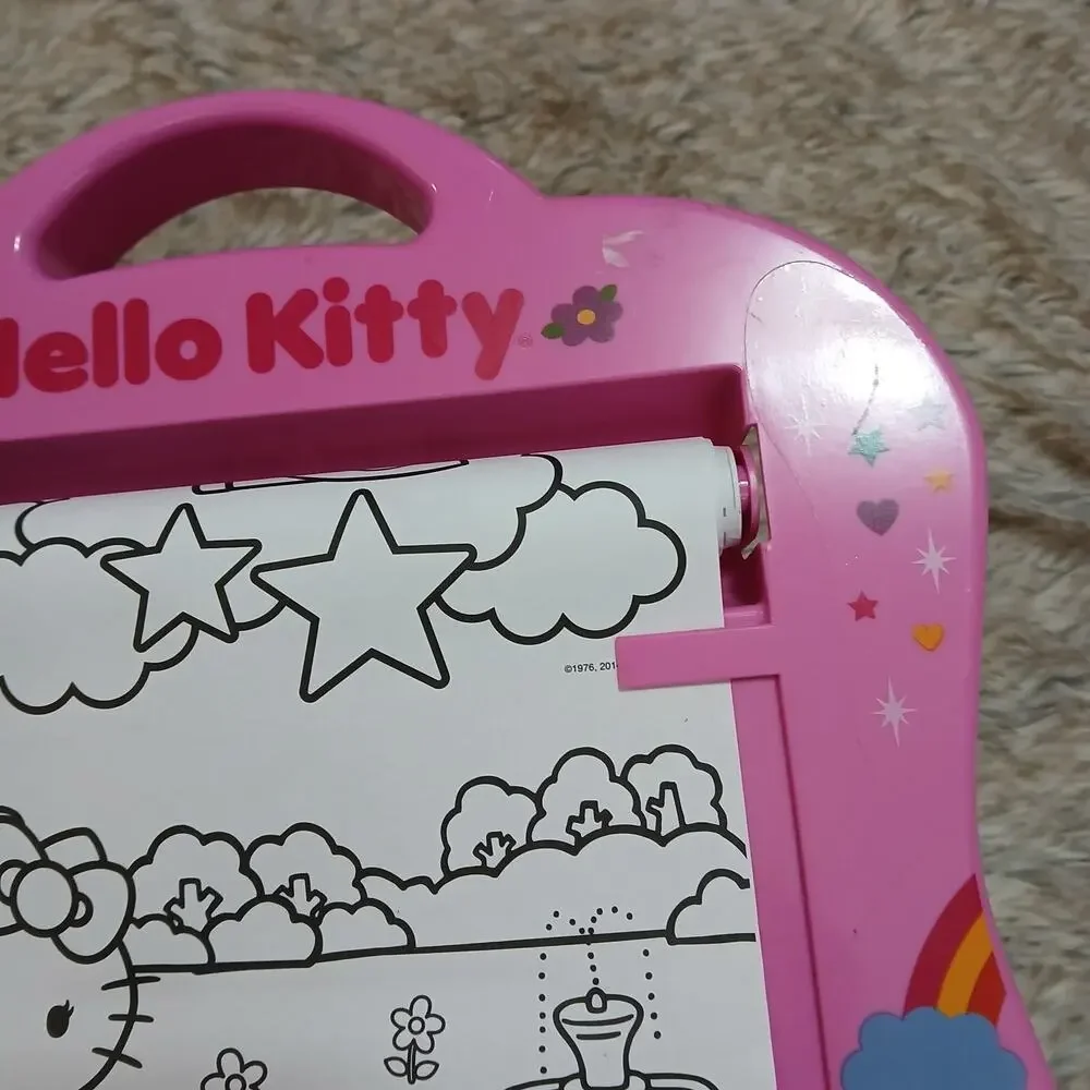 Hello Kitty Pink Coloring Roll Desk‎ 2014 Sanrio Art Station Activity Toy